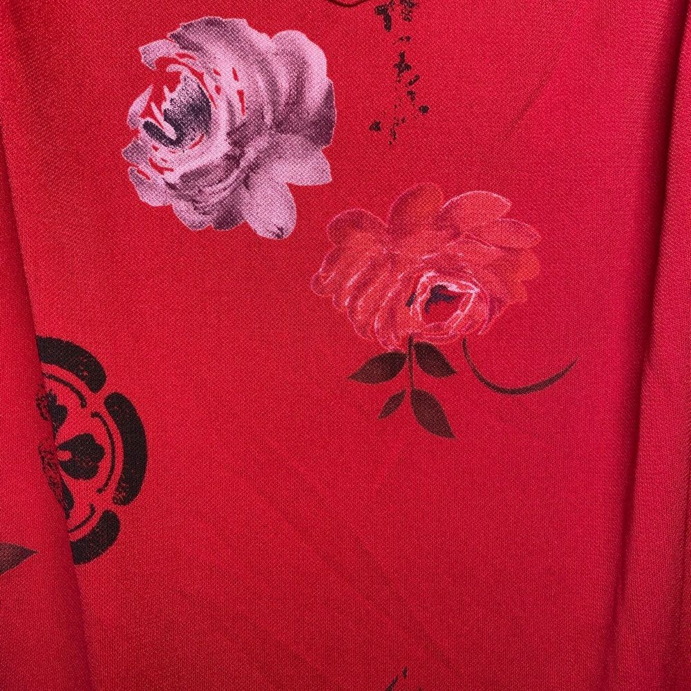 Vintage Circa 1988–1993 A. Byer Cami/Tank Top with Floral-Asian style look! Wine - Picture 2 of 4